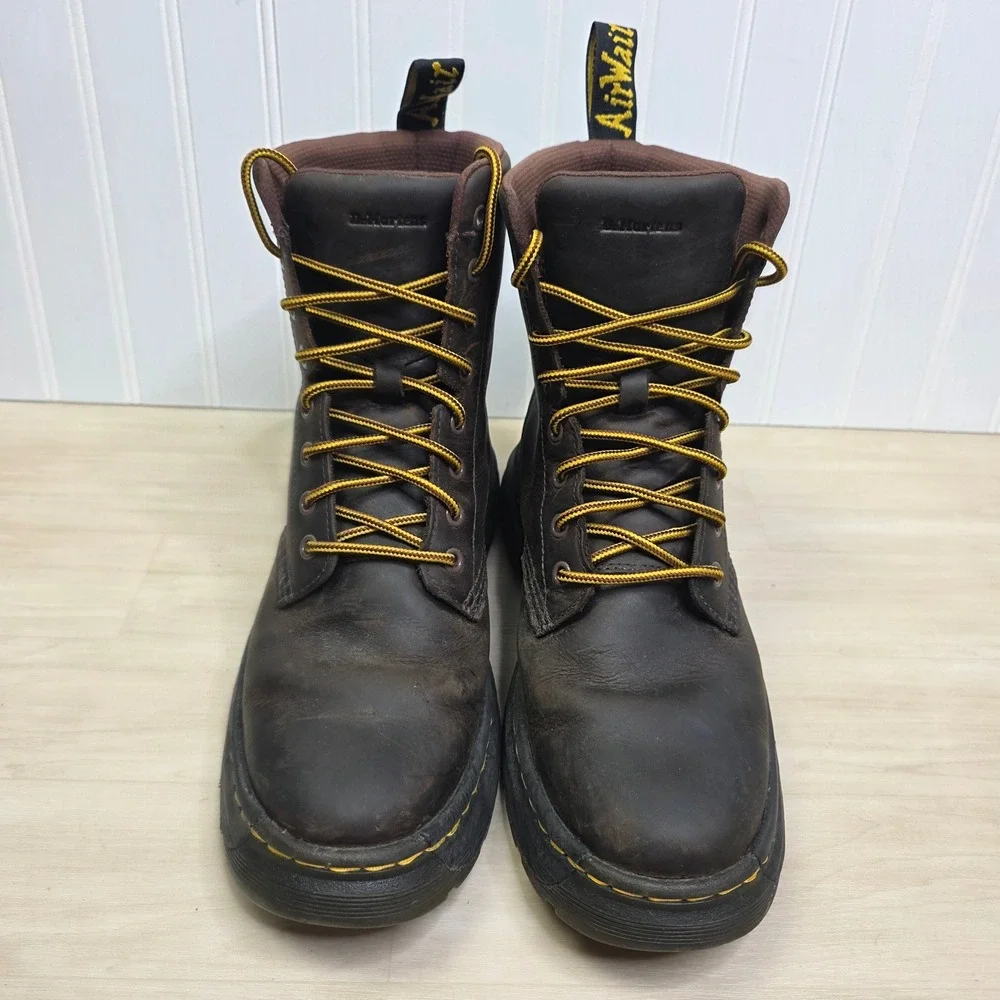 Dr. Martens Crewson Dark Brown Leather 8-Eye Lace Up Boots Mens 9 Womens 10